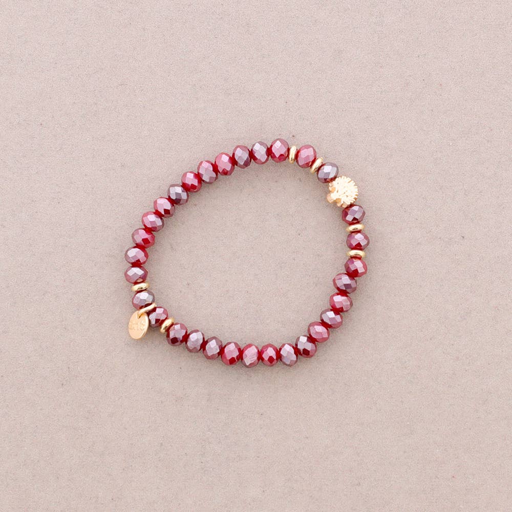 Sonata - Venta al por mayor Pulsera de cuentas - Pulsera Elastica Cristales Facetados Arbol Metal5