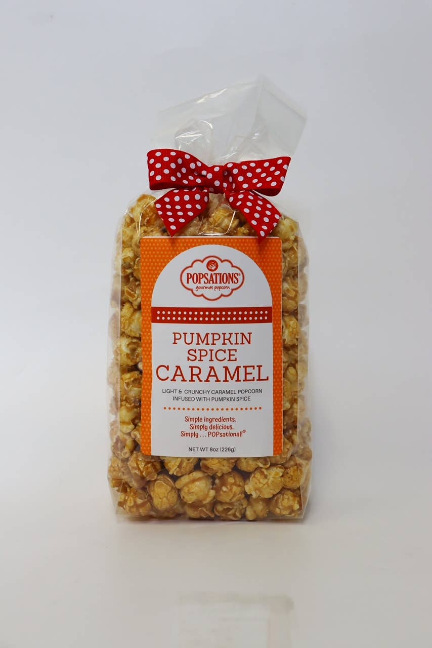 Popsations Popcorn Company - Wholesale Popcorn - Caramel Popcorn 8oz Ribbon Bag9