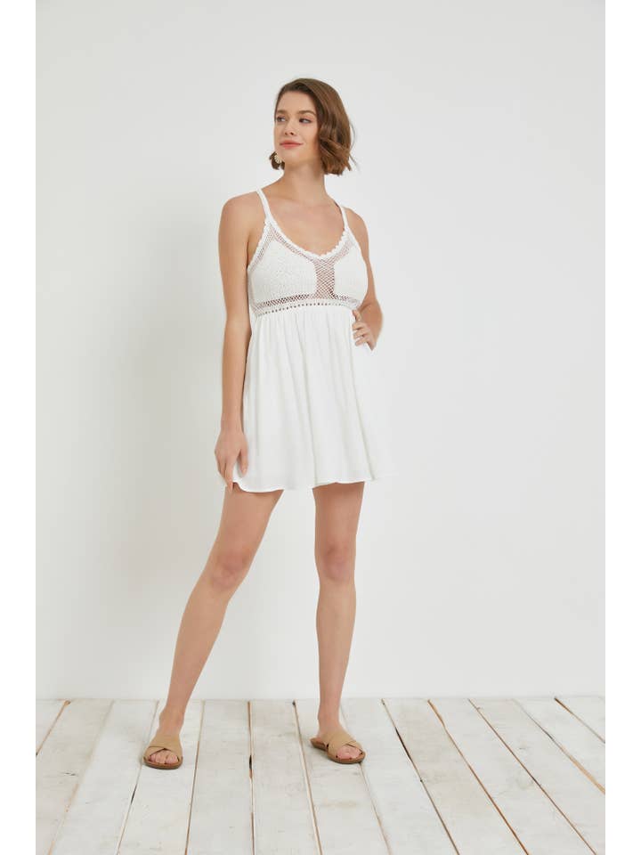 HOT PINK HÆKLET PANEL CAMI KJOLE for engroshandel på Faire9