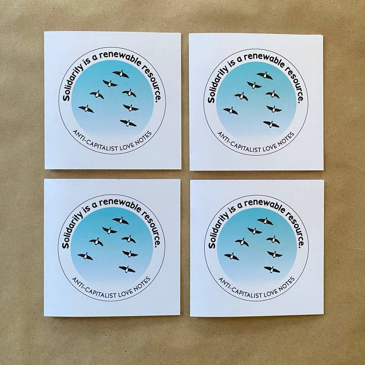 radical emprints - Wholesale Stationery/Notecard Set - Notecard: Solidarity Is A Renewable Resource Single/Set2