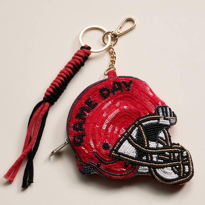 Frem - Wholesale Keychain - Women's - Game Day Beaded Helmet Keychain Pouch – Team Colors28