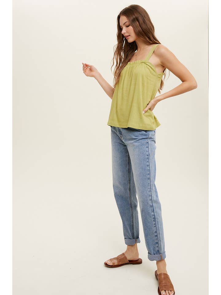 Wishlist Apparel - Wholesale Camisole - Women's - SQUARE NECK CAMI WITH RUFFLE DETAIL / WL22-714314