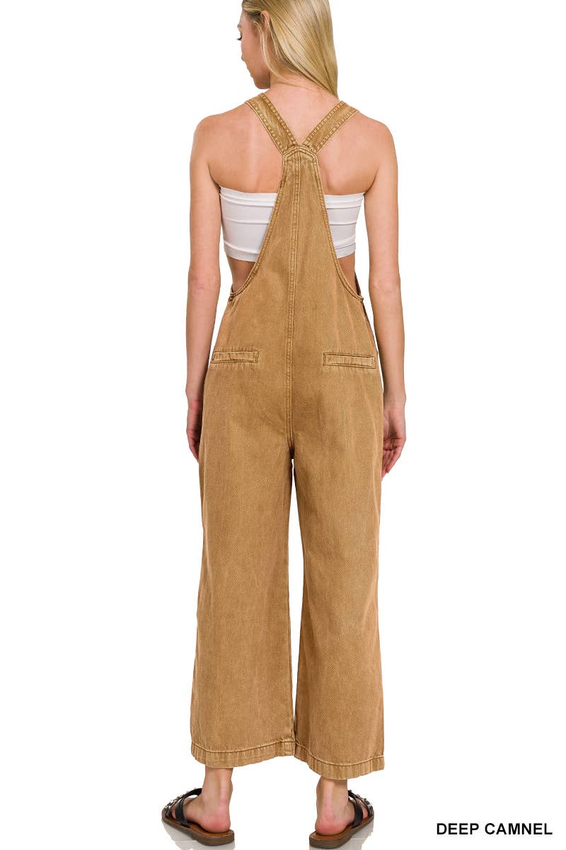 42POPS – wholesale Overalls – Women's – ",..._ Washed Knot Strap Pockets Jumpsuit7