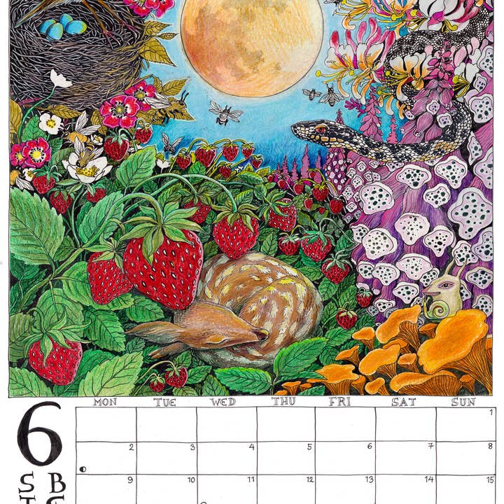 Fox & Comet - Wholesale Calendar - Illustrated Wall Calendar - The Calendar of the Full Moon6