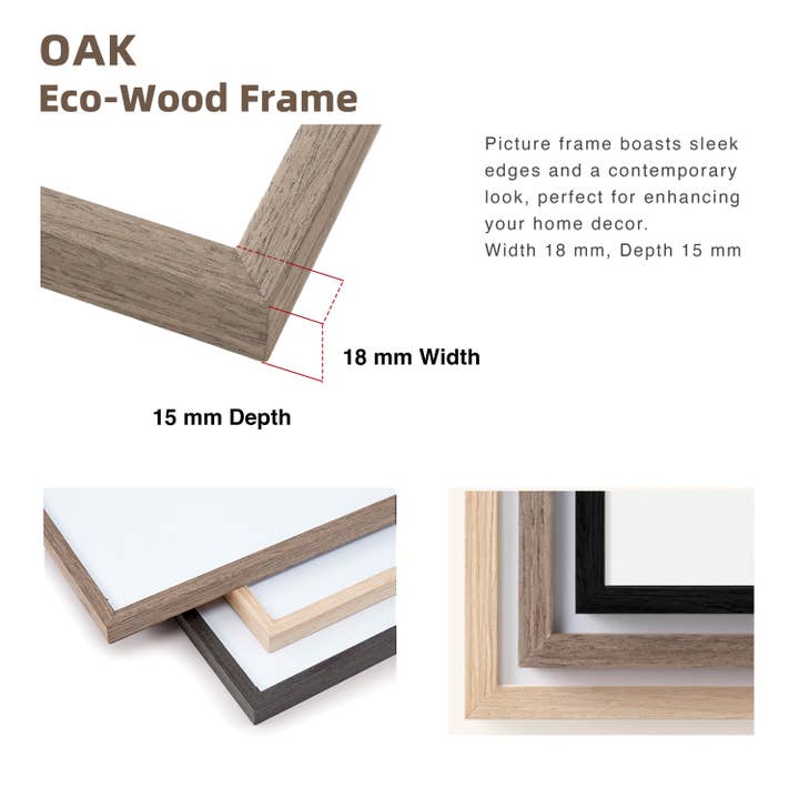 LivingTaste Home Inc - Wholesale Picture Frame - 12x18 Oak Brown Dryades Wooden Frame