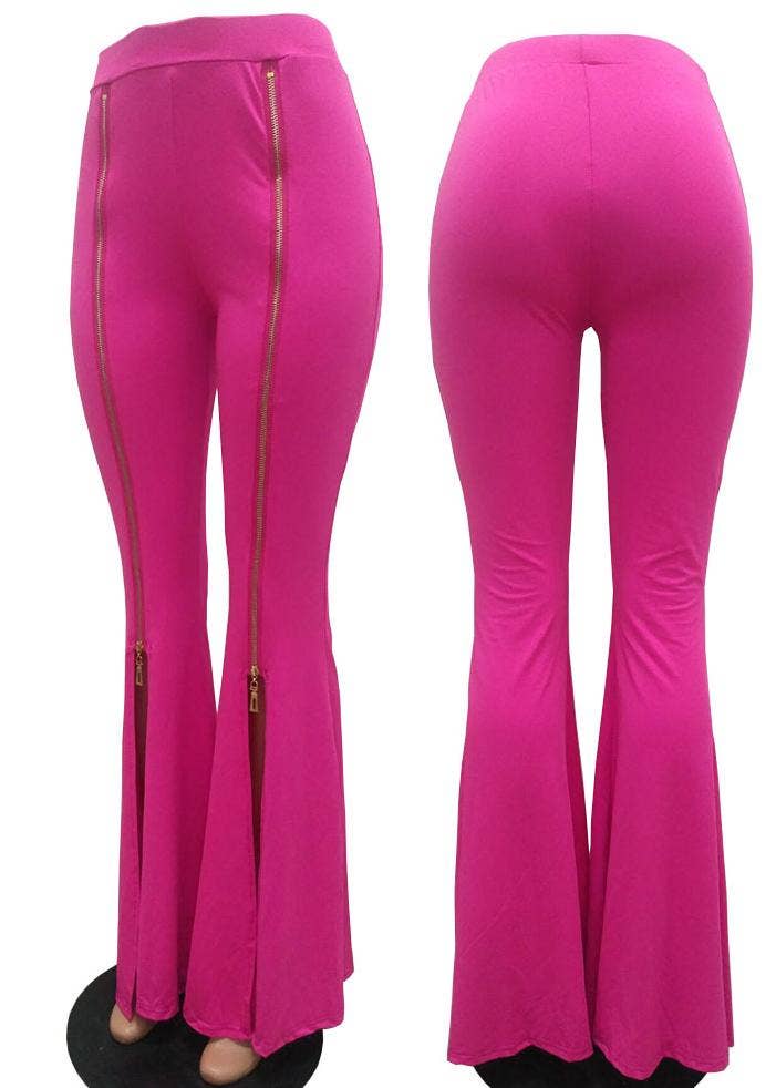 HIDDENBRAND - Wholesale Pants - Women's - Slim zip-up flared pants1