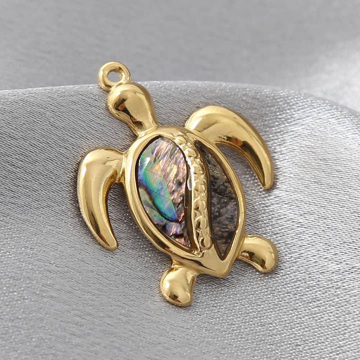 Tourtiwi - Wholesale Individual Charm/Pendant - Ocean Leaf Sea Turtle Accessories Shell Vintage Pendant7