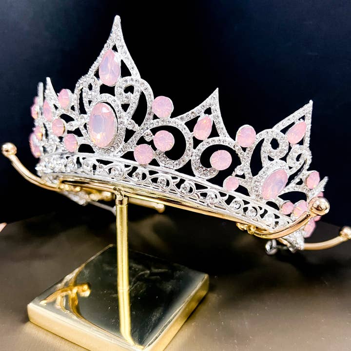 Happy Dream Gifts - Wholesale Tiara - Women's - Princess Tiara, Pink Gemstone Tiara, Silver Crystal Tiara