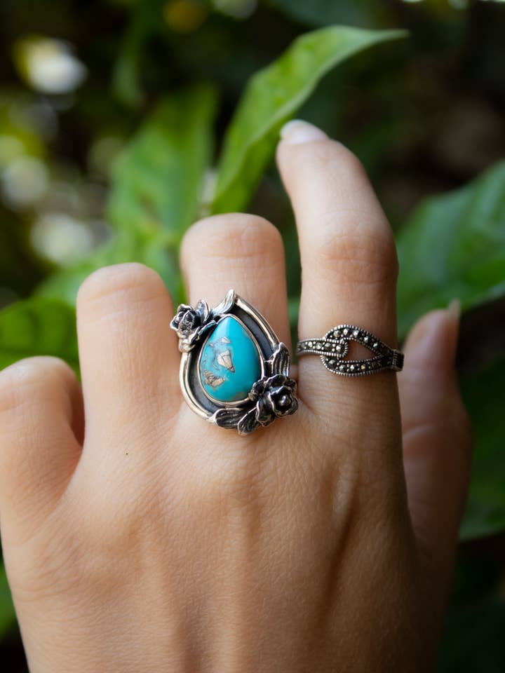 Desert Rose – Turquoise Ring, AR-7699 for wholesale by Ambra Jewels