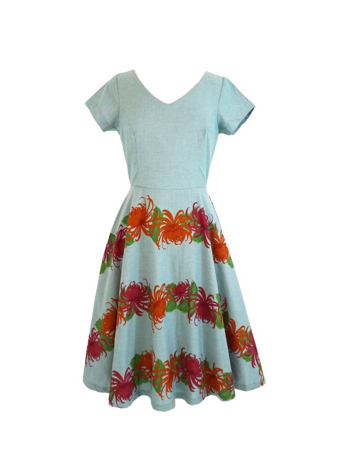 Vestido de Chambray Crisantemos Bailarines para venta al por mayor de Spero Park