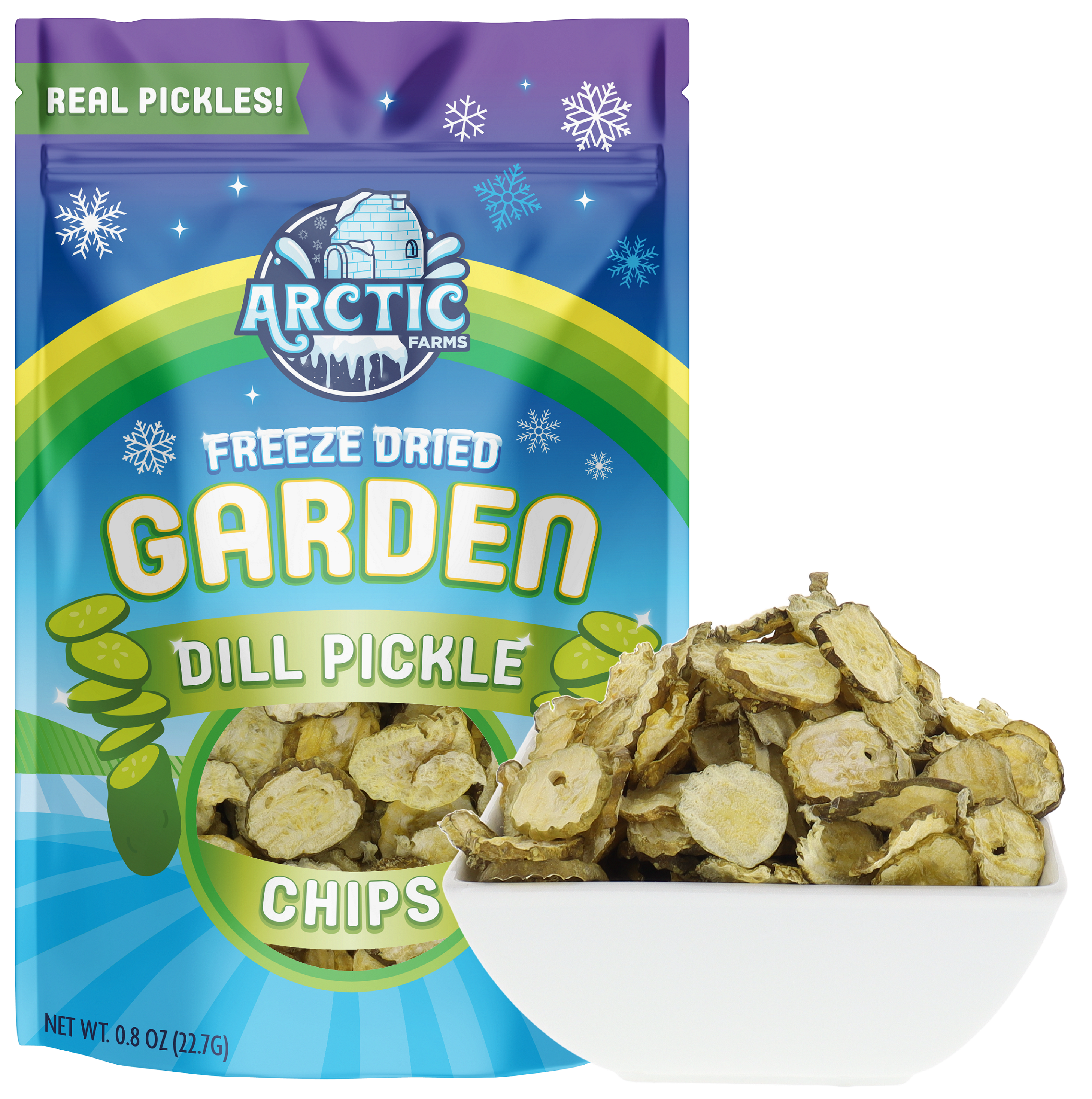 Arctic Farms - Wholesale Dried/Dehydrated Vegetables - Freeze Dried Dill Pickle Chips (Less Salty)4