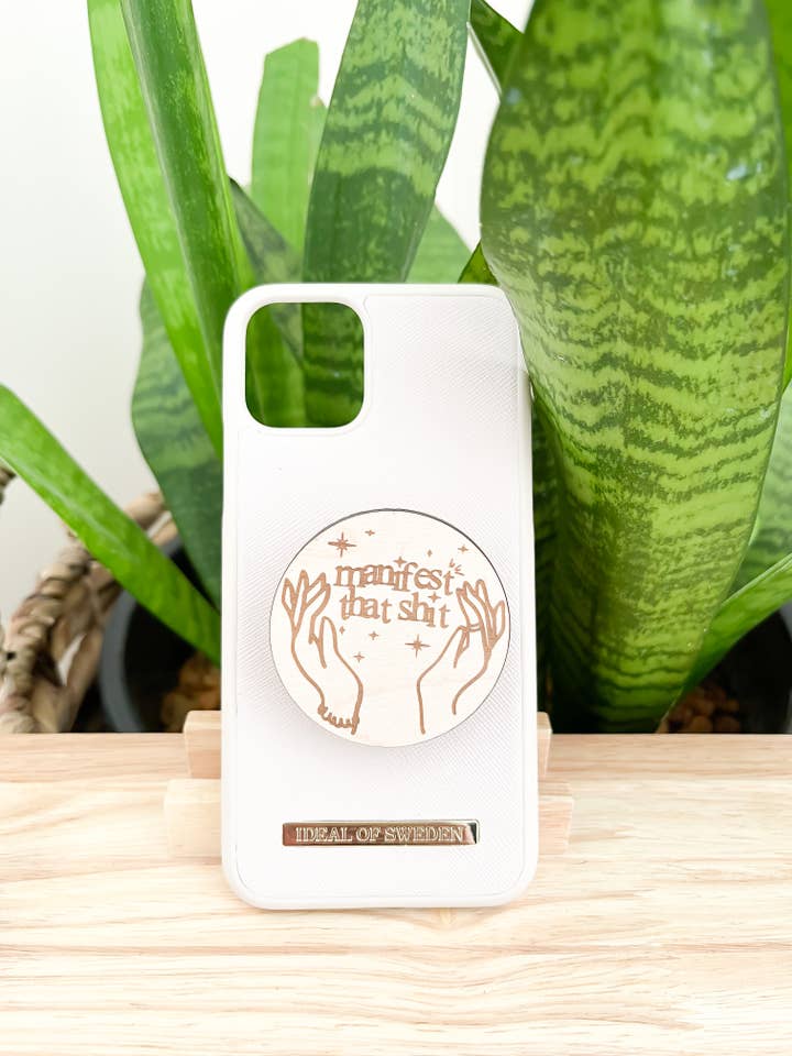 Manifesto che SH|t, impugnatura per telefono in legno per la vendita all'ingrosso da parte di Modern Mama