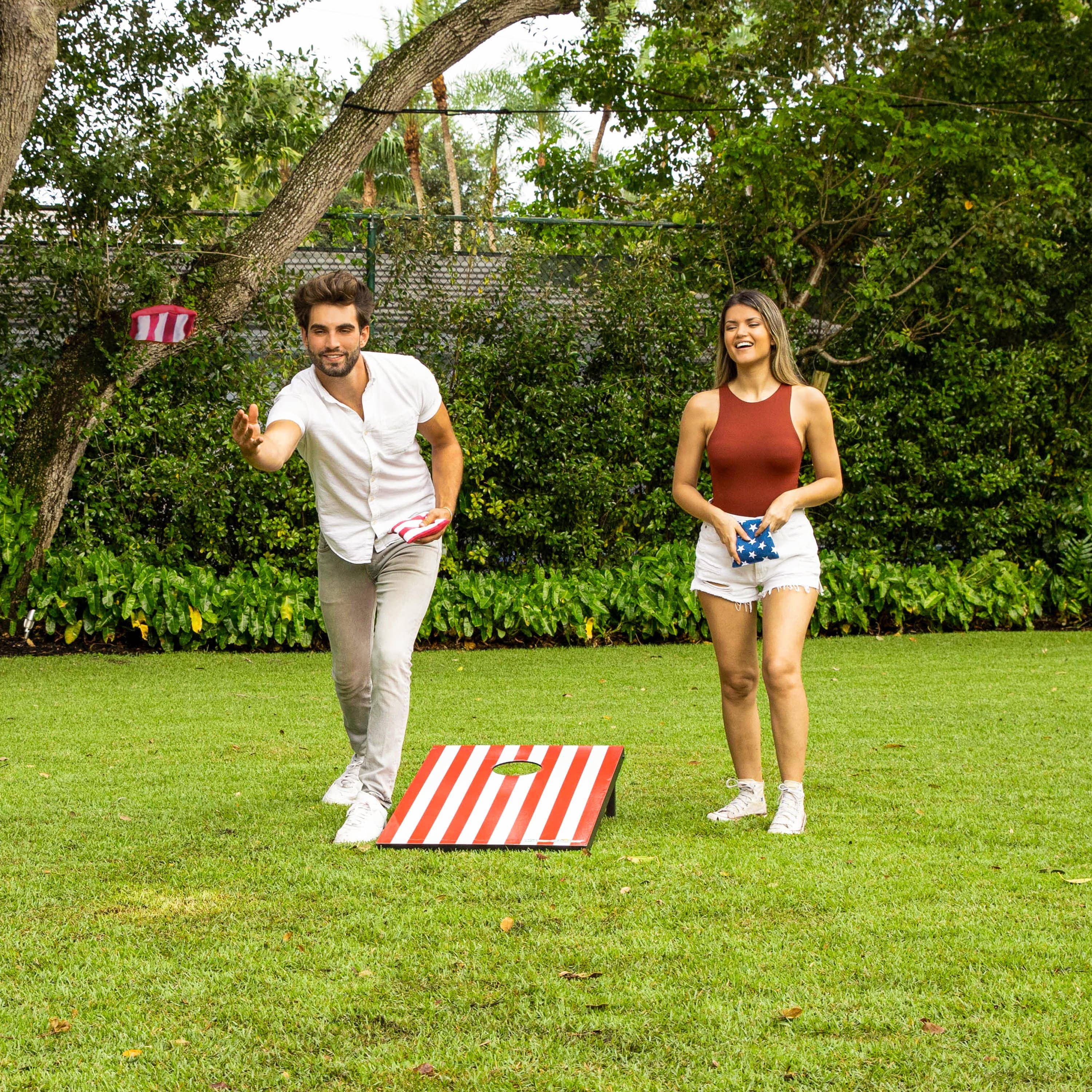 PoolCandy - Vente Jeu de pelouse - Planche Cornhole en bois Stars & Stripes YardCandy2