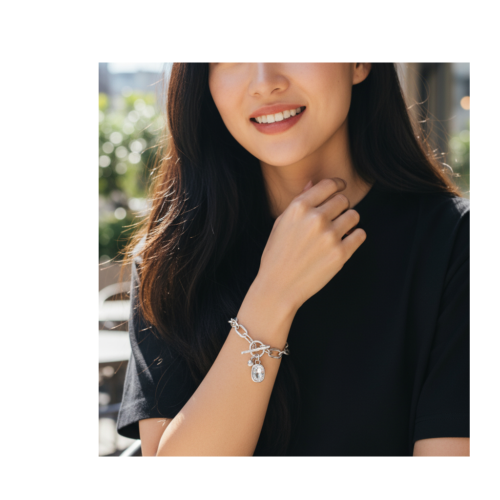 The Ancient Bazaar Jewelry & Accessories – Großhandel Armband mit Charms/Anhängern – Artikel-Nr. NB-2919 grün - Zinnarmband3