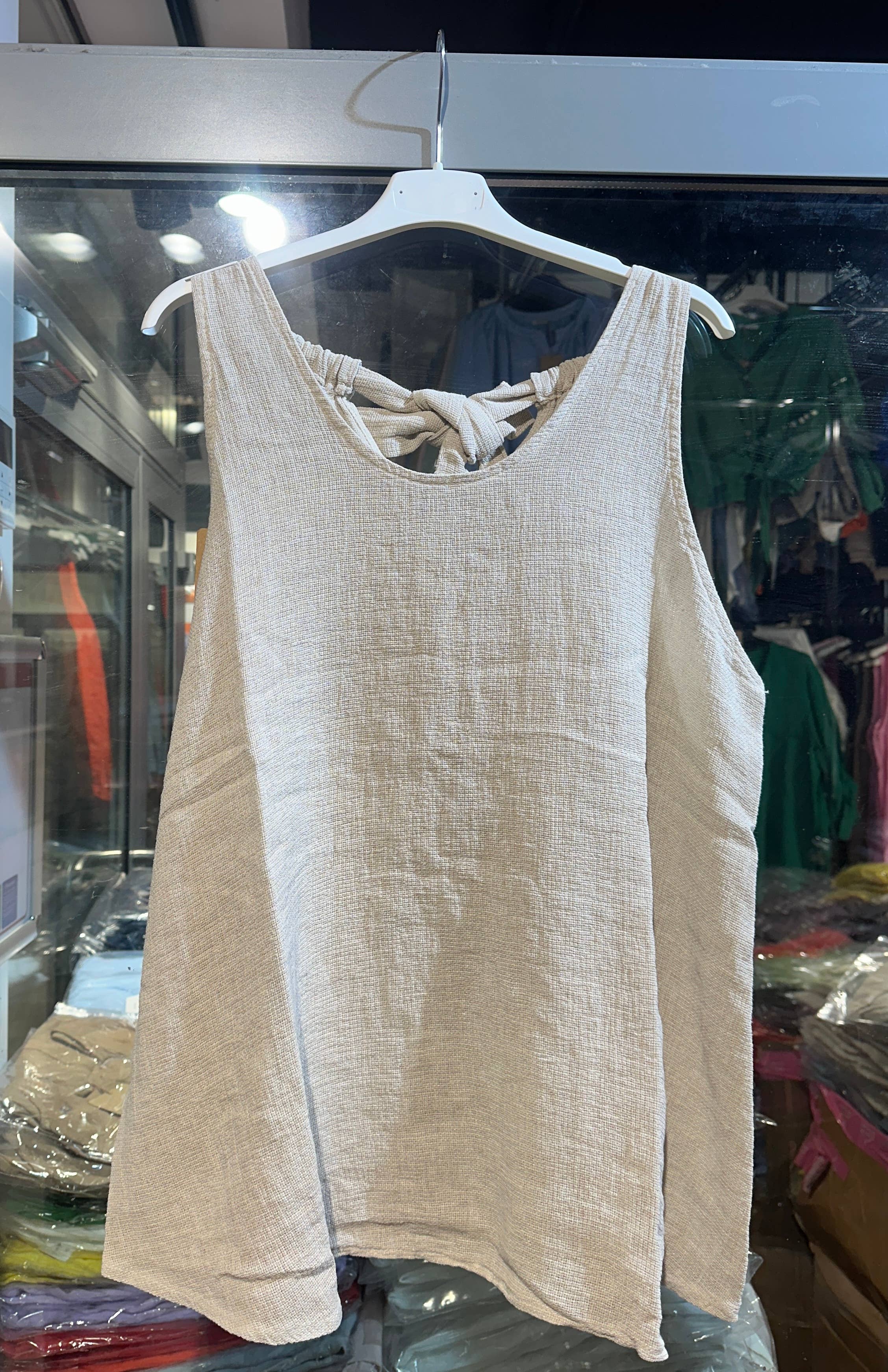 LÉA & LUC - Vente Débardeur – femme - Débardeur en 50% coton et 50% Lin REF. 916826