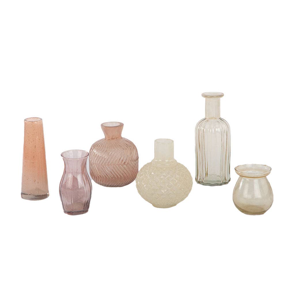 CG Hunter - Wholesale Vase - Assorted Yellow and Peach Glass Bud Vases1