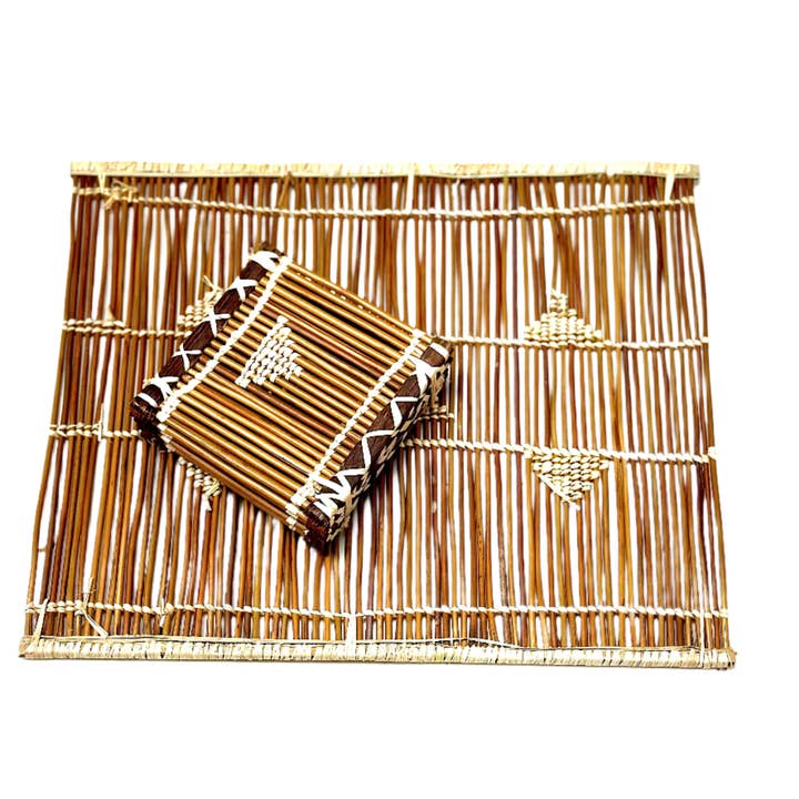 Shebobo – wholesale Bordstablett – Baraka fyrkantiga underlägg och bordsunderlägg av vass och raffia.4