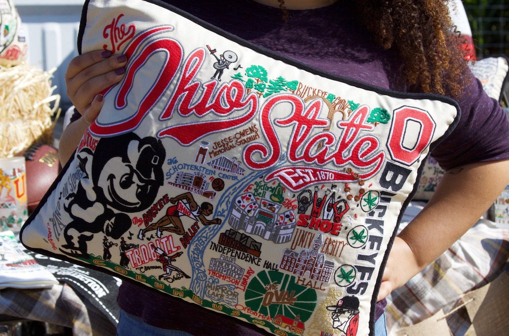 catstudio - Wholesale Throw/Decorative Pillow - Ohio State University Collegiate Embroidered Pillow2