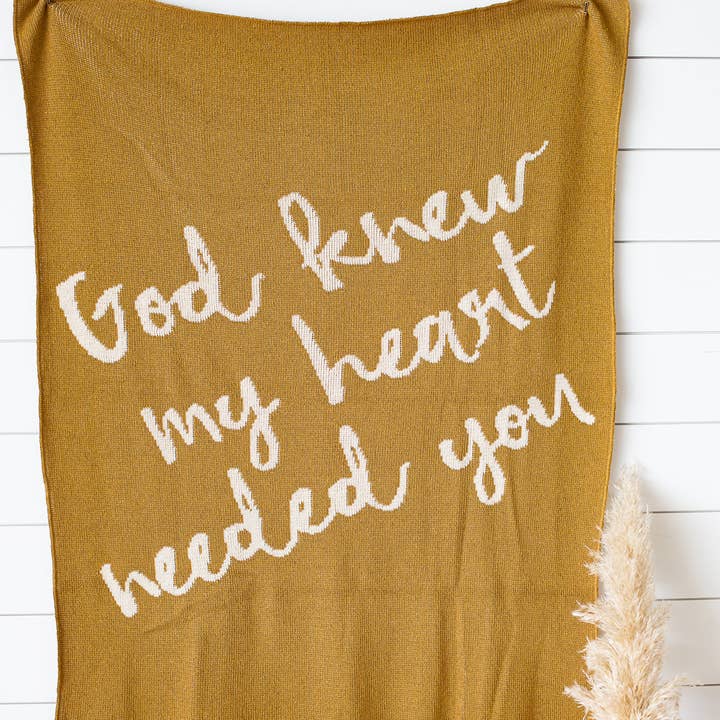 Modern Burlap - Wholesale Throw Blanket - Made in the USA | God Knew My Heart Needed You Throw27