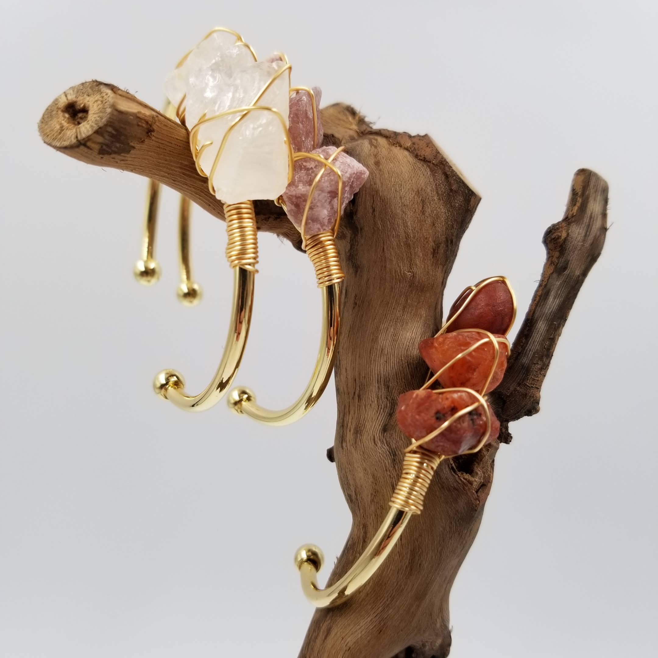 CHAKRA JEWELRY - Wholesale Cuff Bracelet - Natural Crystal Cuff Gem Stone Bangle4