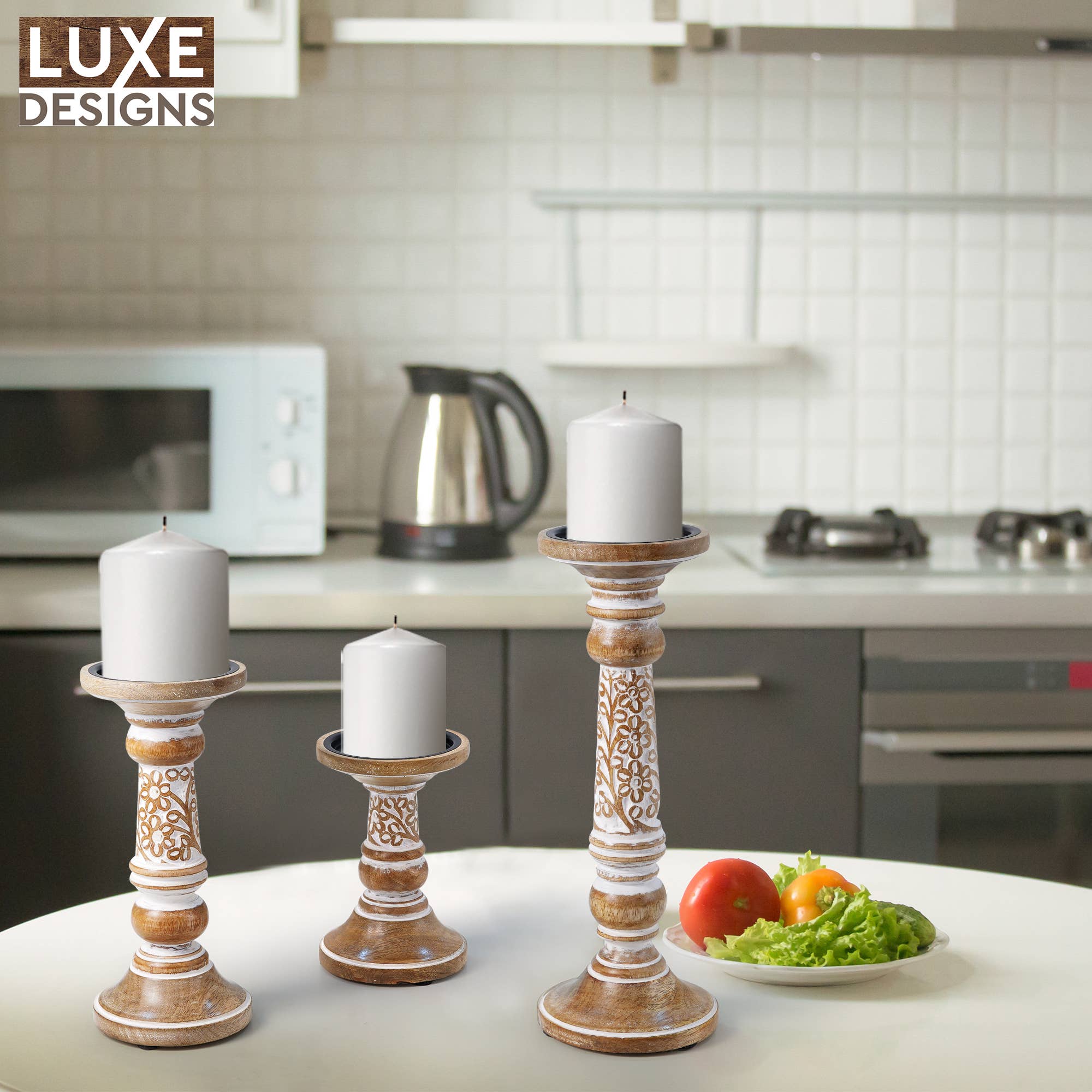 LuxeDesigns Co LLC - Wholesale Candle Holder - Candle Holders Wood - Hand Carved - Artisan Crafted7