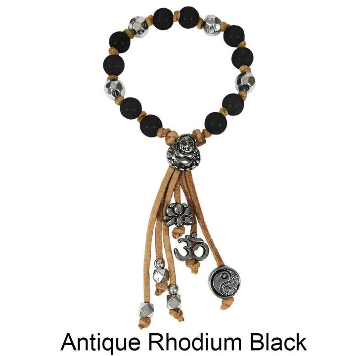 TheTizana - Wholesale Beaded Bracelet - Buddhism Multi Beads Leather Braided Bracelet