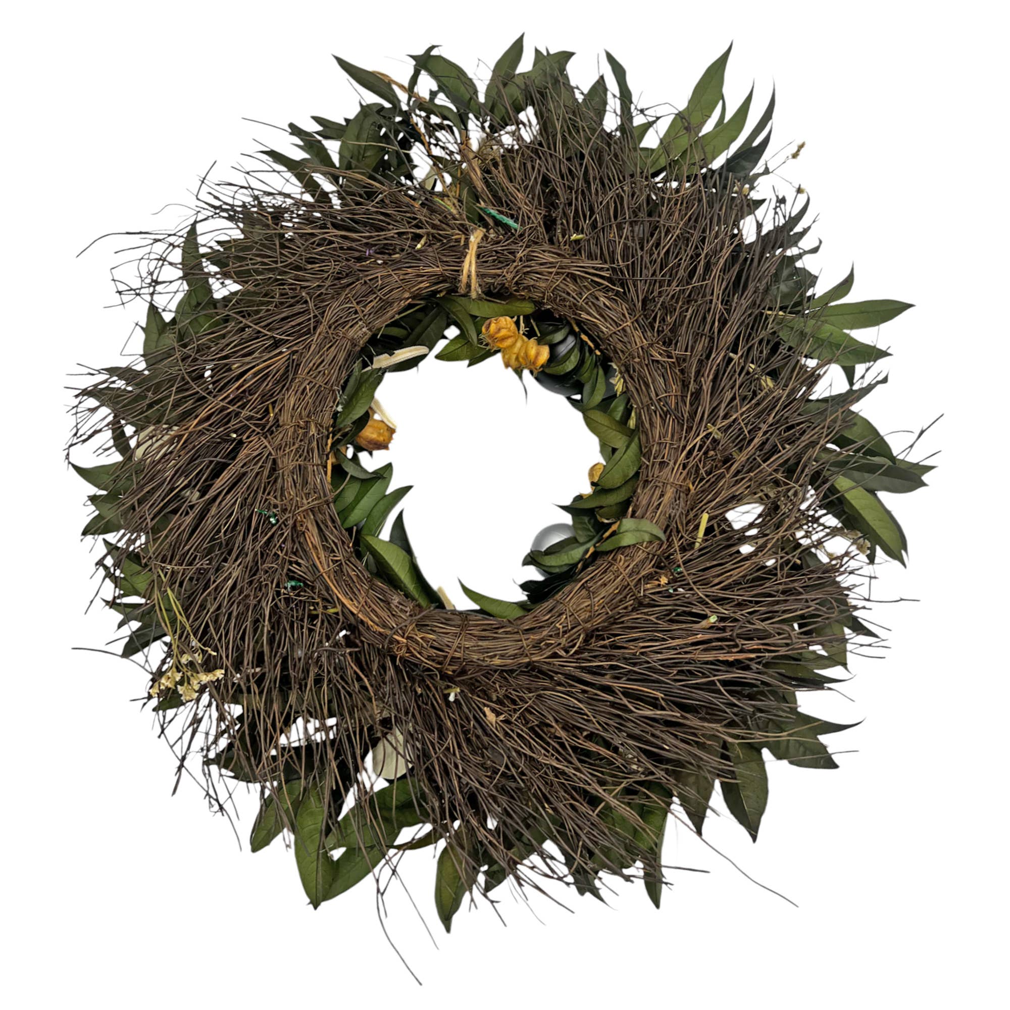 2626 Designs – wholesale Wreath – 20 inch Dried Preserved Decorative Mixed Wreath w/ Ornaments4