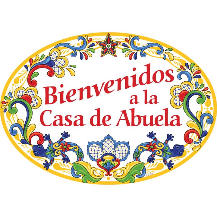 European Heritage Gifts - Wholesale Sign - Bienvenidos A La Casa De Abuela Decorative Ceramic Door Sign