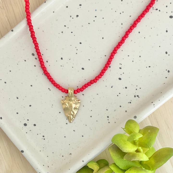 Beaded Arrowhead Necklace for wholesale by MODish Design Co
