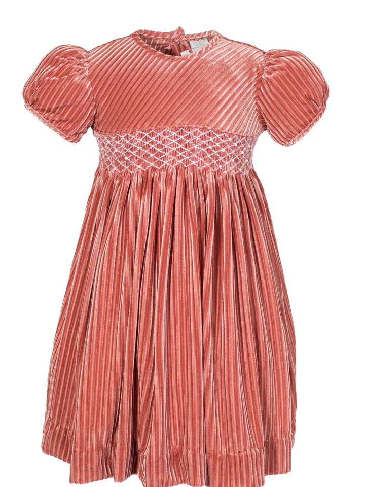 Pearl Party Velvet Baby & Toddler Short Sleeve Dress for wholesale by Julius Berger & Carriage Boutique