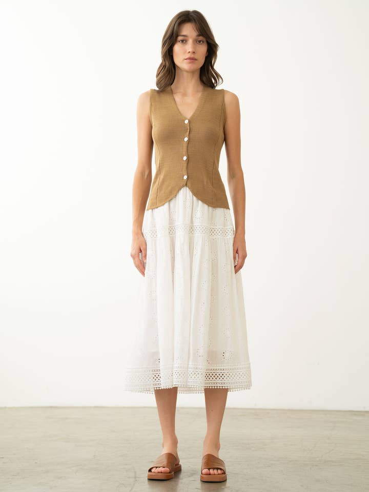 ÖGONLETSNÖRNING TRÖTT MIDIKJOL för wholesale av ELLE GREY