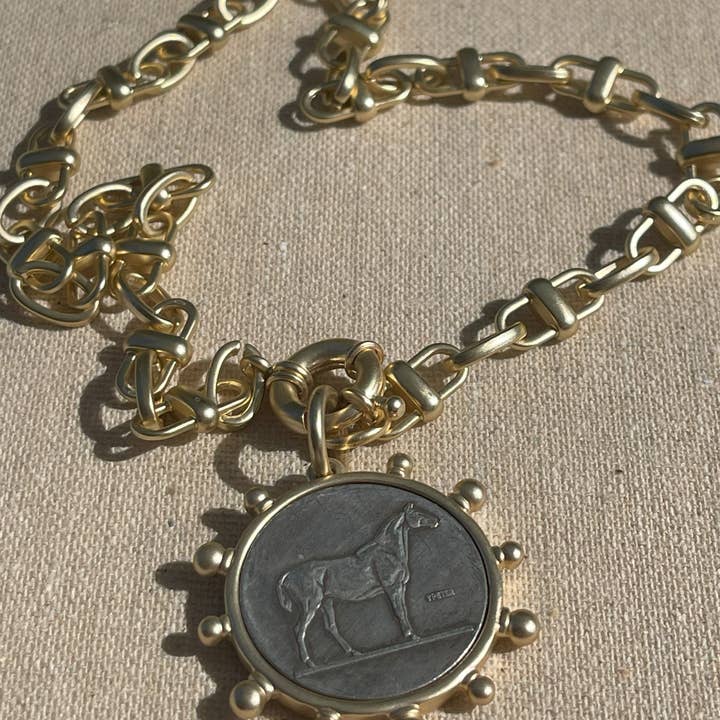 Loulu Designs - Wholesale Pendant/Charm Necklace - McKinney Horse Medallion Necklace 0