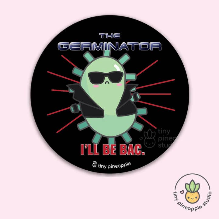 Bacteria Vinyl Sticker — "The Germinator" for wholesale by Tiny Pineapple Studio