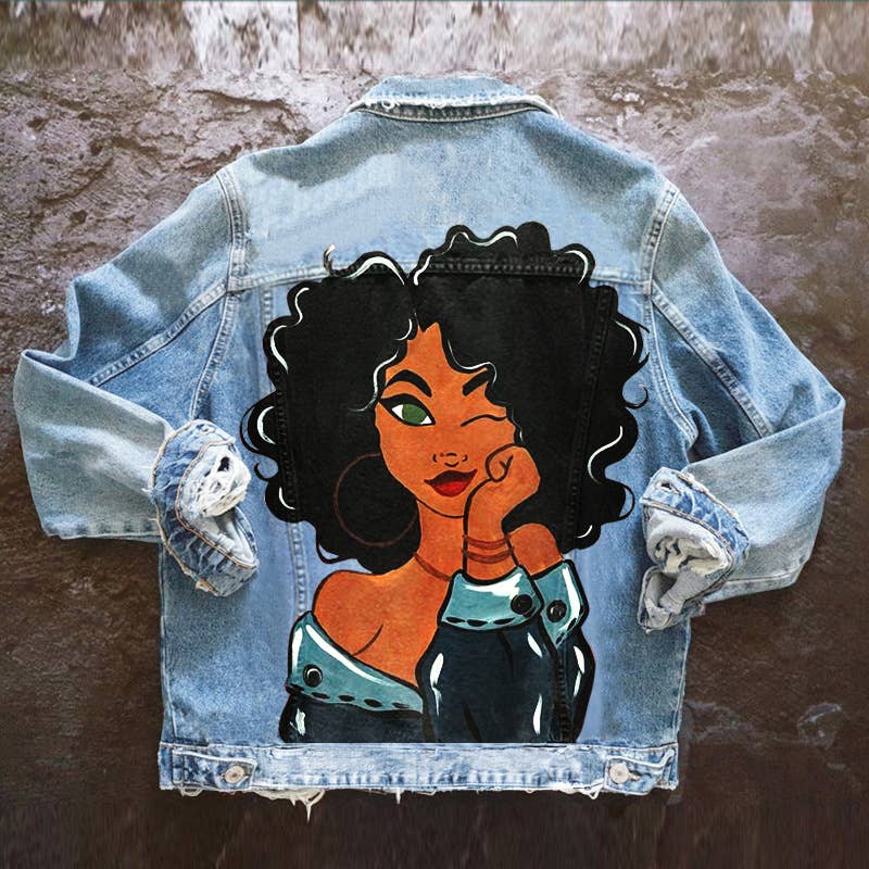 Tourtiwi - Wholesale Denim Jacket - Women's - Women's Cute Girls Loose Casual Denim Jacket
