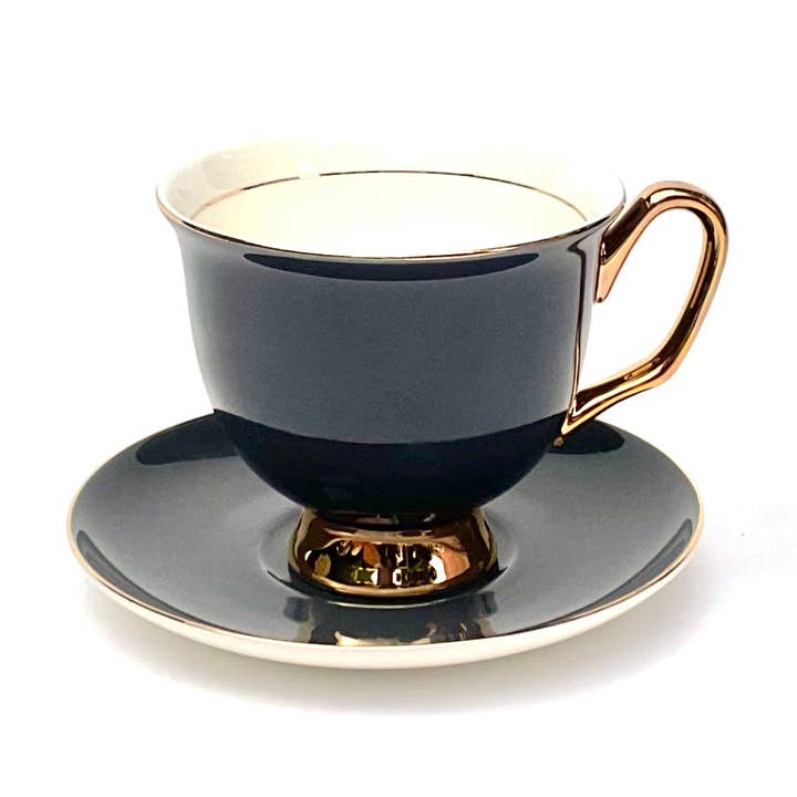 Tazza da tè e piattino XL grigio ardesia - 375 ml per la vendita all'ingrosso da parte di LyndalT