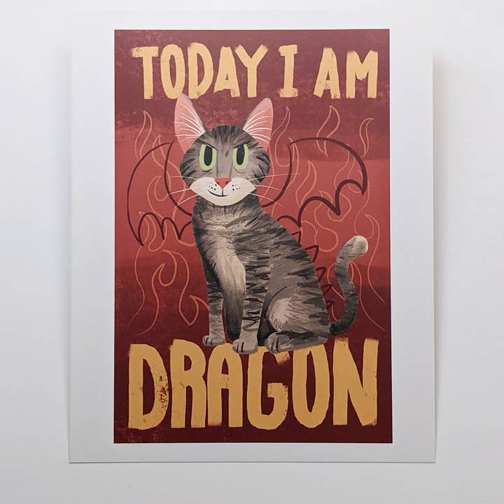 Heute bin ich Dragon Cat - Kunstdruck für den Großhandel von Matthew Made Art