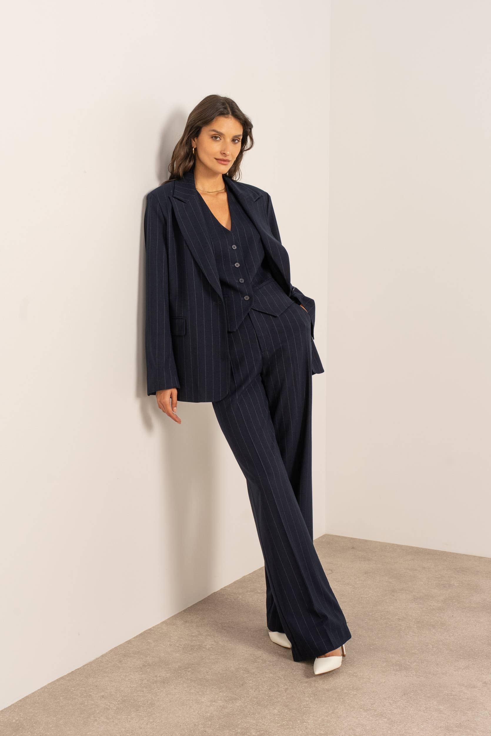 Attentif Paris - Wholesale Blazer - Women's - Oversized pinstripe blazer8