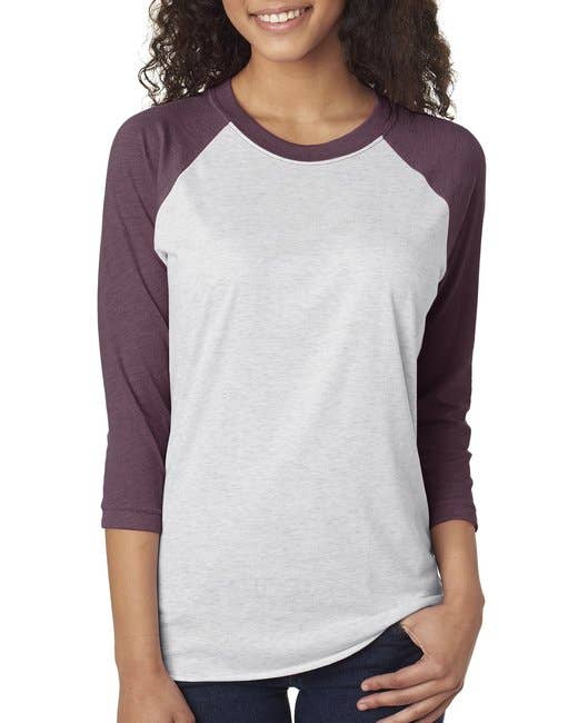 Total Apparel - Wholesale T-Shirt - Women's - Next Level 6051 - Unisex Triblend 3/4-Sleeve Raglan36