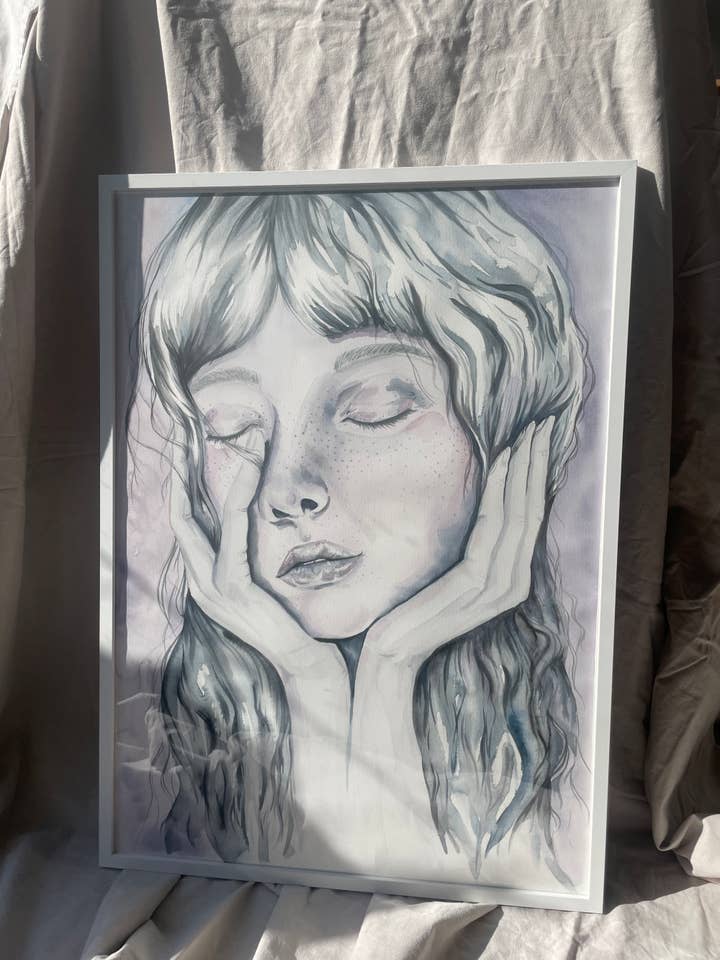 Dibujo original en acuarela - Dibujo de retrato para venta al por mayor de MiniDei