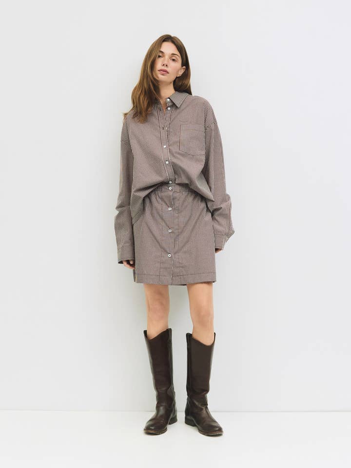 The Gates Skirt | Striped Button-Down Mini Skirt for wholesale by MOD REF