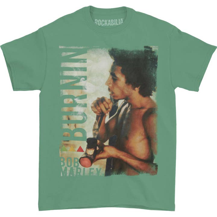 Rockabilia - Wholesale Screen Printed T-Shirt - Unisex - Bob Marley Burnin' T-shirt