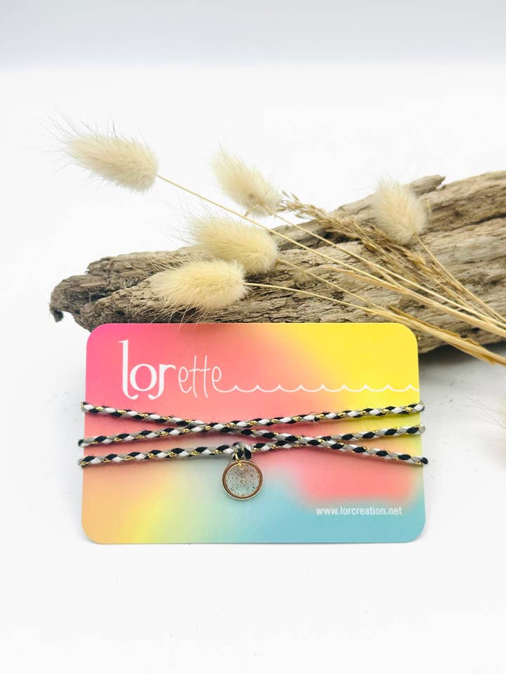 Necklace bracelet - Gold powder - Black & Gold for wholesale by LOR CREATION