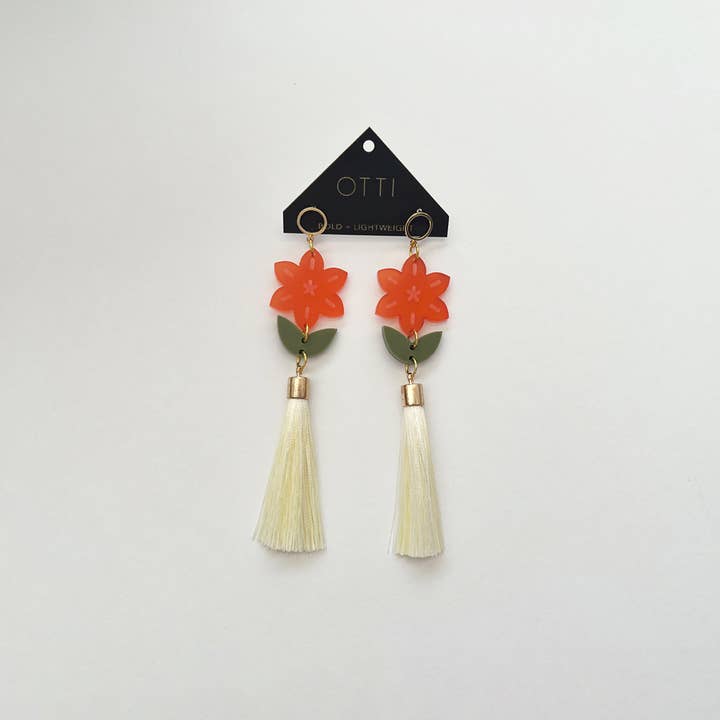 OTTI - Wholesale Dangle Earrings - Botanical-Inspired Lightweight Acrylic Earring: Daffodil
