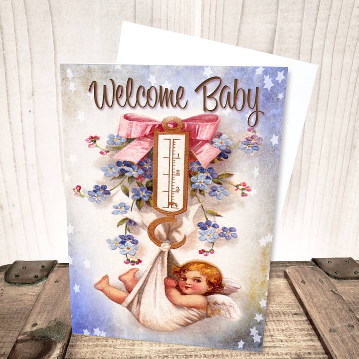 Baby Congrats Card - Angel Design for wholesale by Yesterday's Best