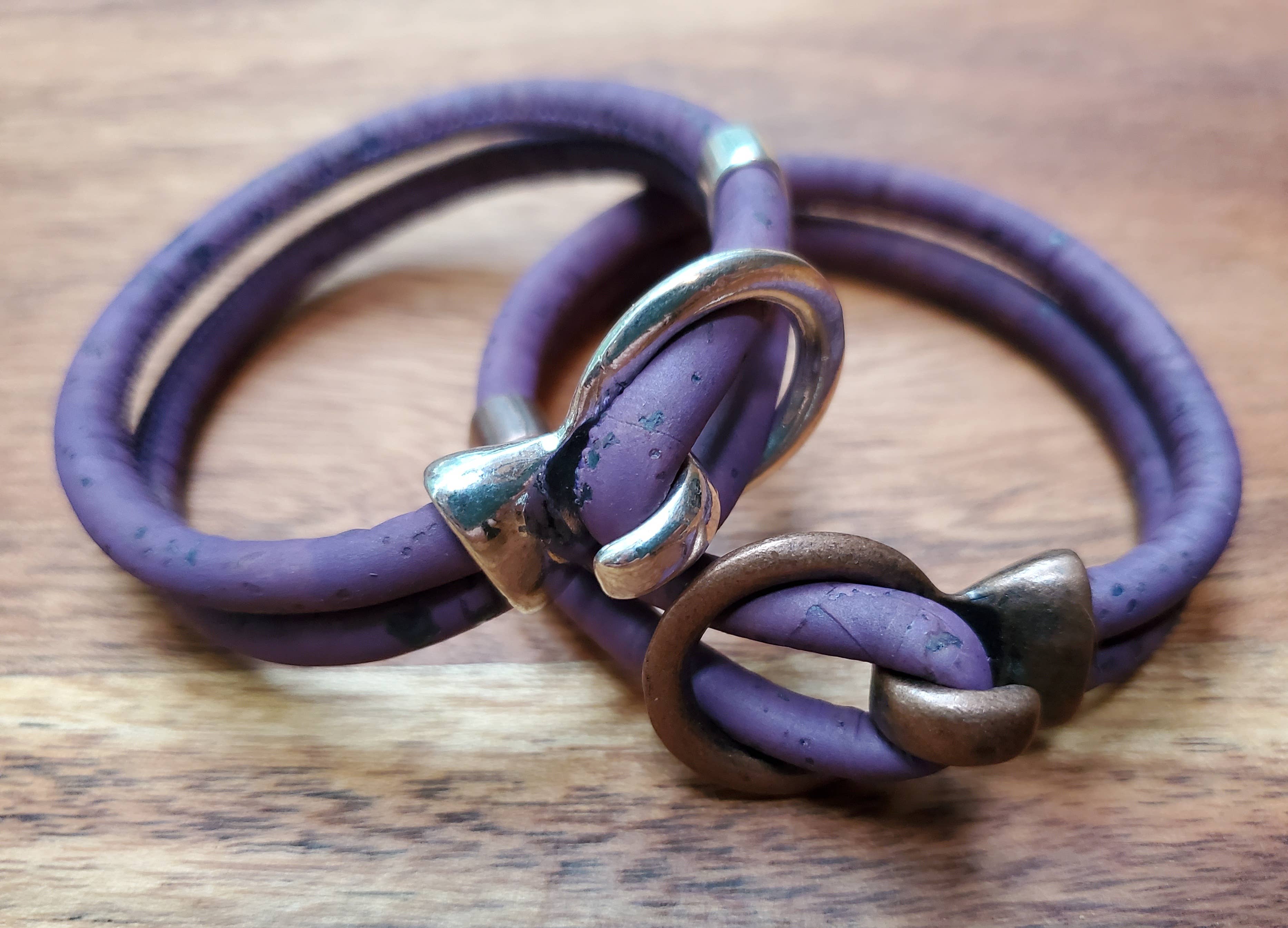 Gem Lounge Jewelry - Wholesale Bangle Bracelet - Pick Your Color: Cork Silver Open Hook Bracelet6