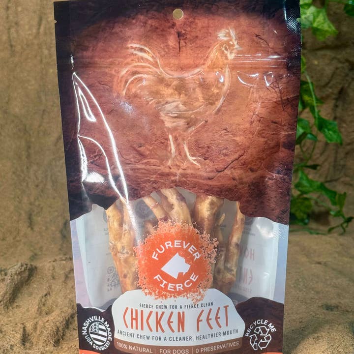 Furever Fierce (formerly Furever Primal) - Wholesale Pet Treats - Dog - Chicken Feet Bag of 6 Dog Chews - Natural Single Ingredient