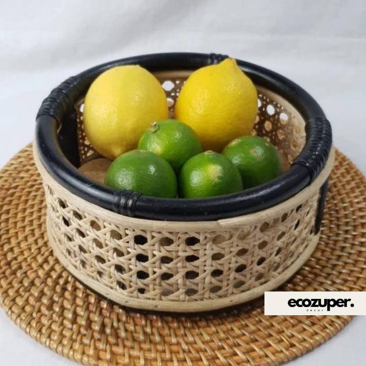 Cesta de Fruta em Rattan Mini por atacado de Ecozuper