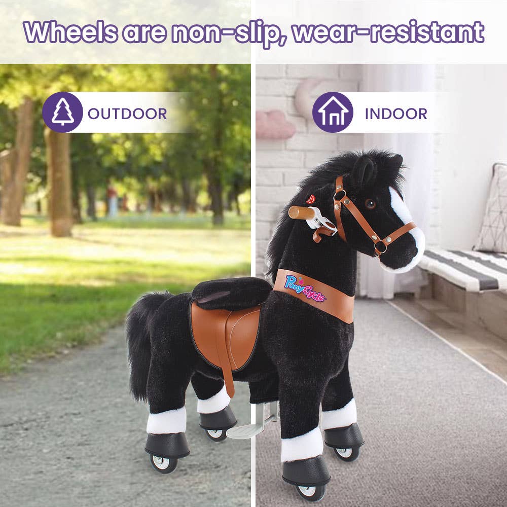 PonyCycle - Wholesale Stuffed/Plush Toy - Kids & Baby - PonyCycle Ride-On Black Horse | Plush Animal Riding Pony Toy12