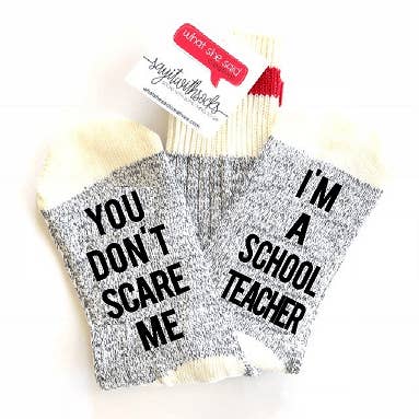 I'm A School Teacher Socks for wholesale by What She Said Creatives