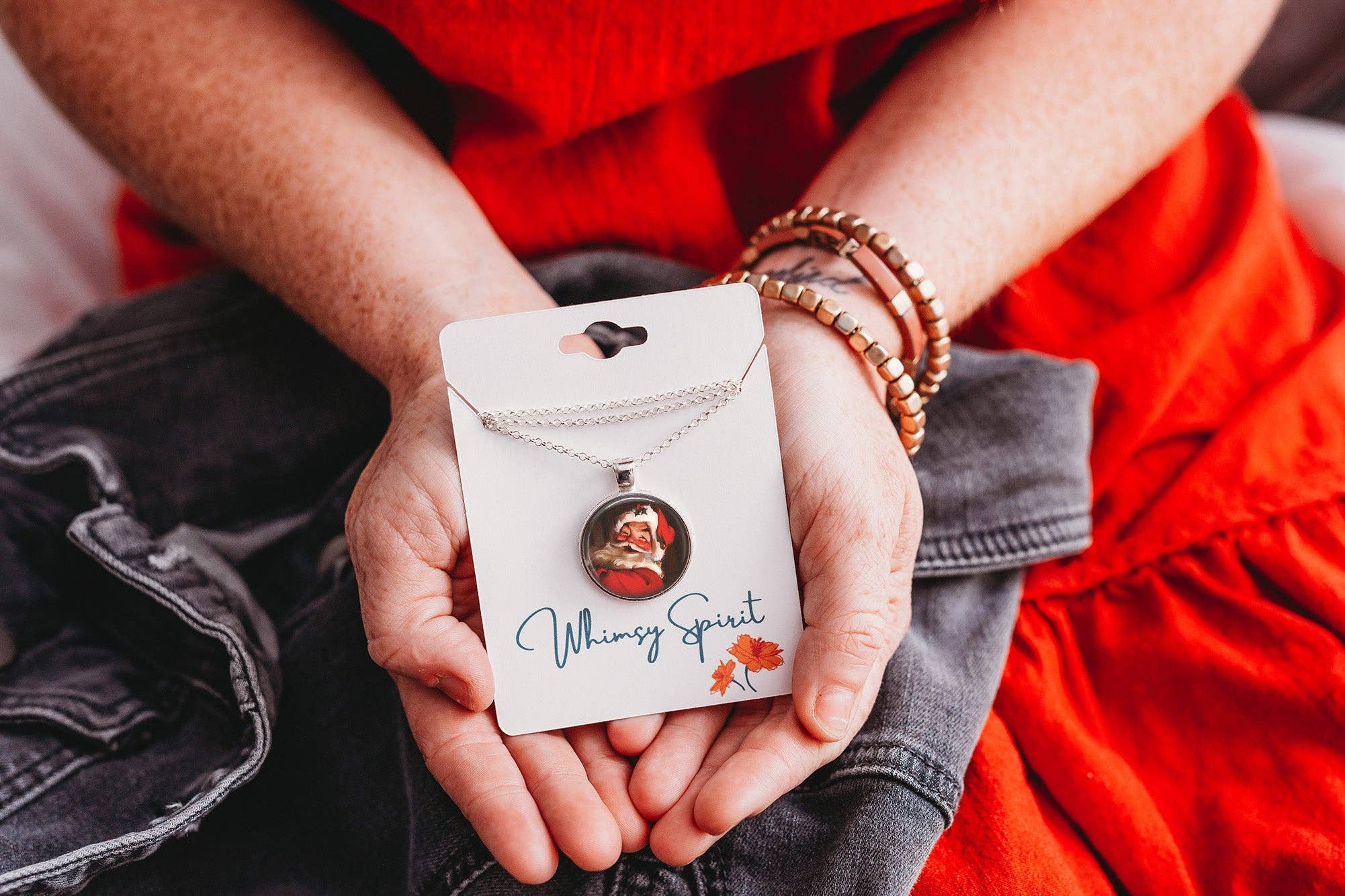 Whimsy Spirit Shop - Wholesale Pendant/Charm Necklace - Christmas Santa Necklace6